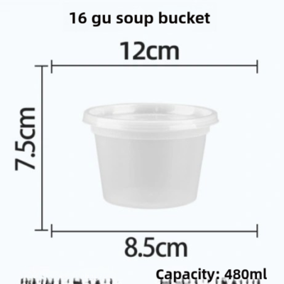 Seau à soupe en plastique transparent