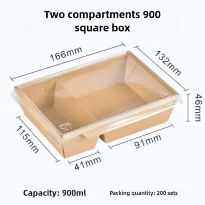 Quadratische Kraft-Box mit zwei Fächern